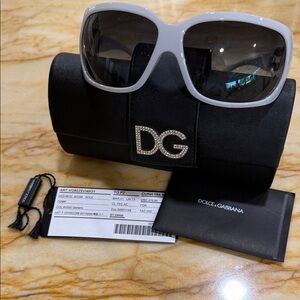 Dolce & Gabbana gray crystal sunglasses new
